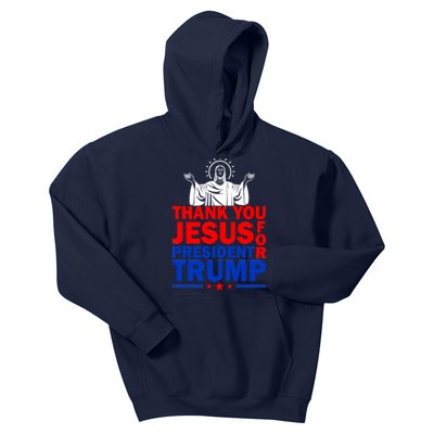 Thank You Jesus For President Trump Kids Hoodie