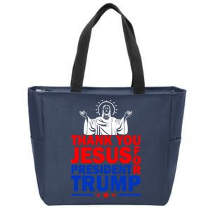 Thank You Jesus For President Trump Zip Tote Bag