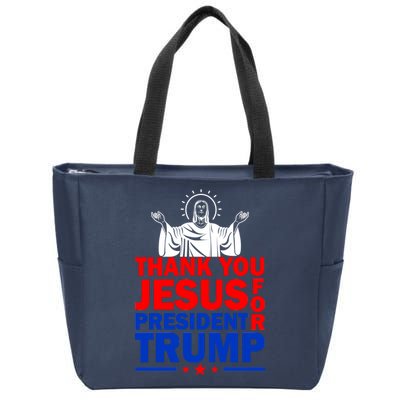 Thank You Jesus For President Trump Zip Tote Bag