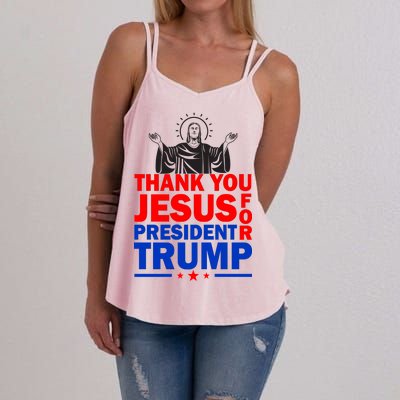 Thank You Jesus For President Trump Women's Strappy Tank