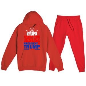 Thank You Jesus For President Trump Premium Hooded Sweatsuit Set