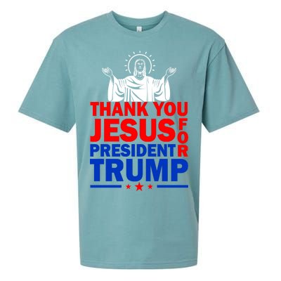 Thank You Jesus For President Trump Sueded Cloud Jersey T-Shirt