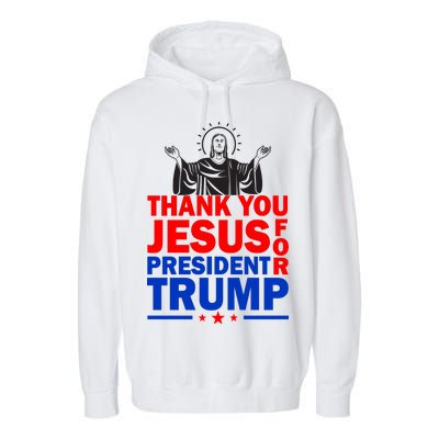 Thank You Jesus For President Trump Garment-Dyed Fleece Hoodie