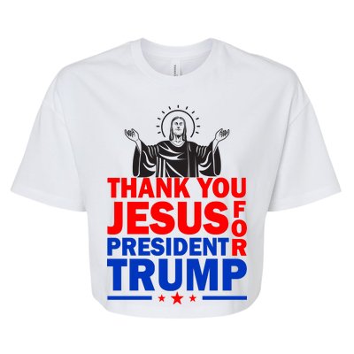 Thank You Jesus For President Trump Bella+Canvas Jersey Crop Tee