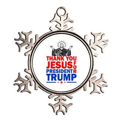 Thank You Jesus For President Trump Metallic Star Ornament