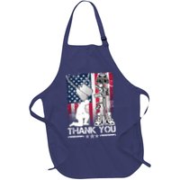 Thank You Memorial Day Distressed Flag Kneeling Soldier Apron