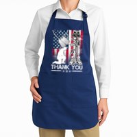 Thank You Memorial Day Distressed Flag Kneeling Soldier Apron