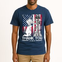 Thank You Memorial Day Distressed Flag Kneeling Soldier Tall T-Shirt
