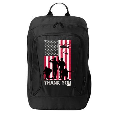 Thank You Memorial Day Soldiers USA Flag City Backpack