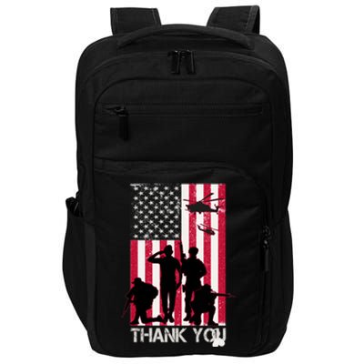 Thank You Memorial Day Soldiers USA Flag Impact Tech Backpack