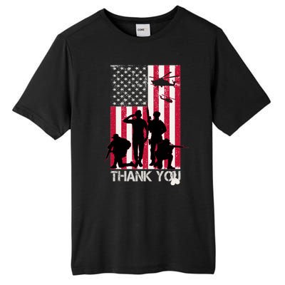 Thank You Memorial Day Soldiers USA Flag Tall Fusion ChromaSoft Performance T-Shirt