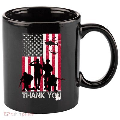 Thank You Memorial Day Soldiers USA Flag 11oz C Handle Ceramic Mug
