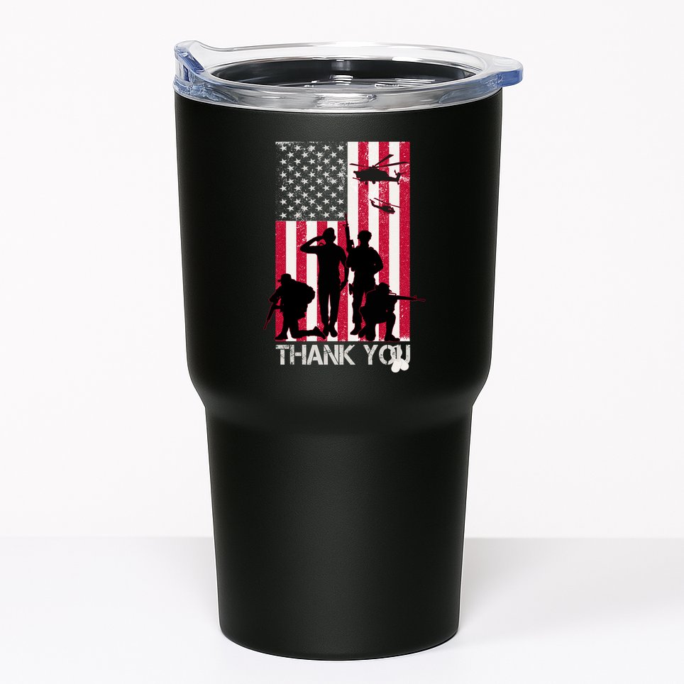 Thank You Memorial Day Soldiers USA Flag Tumbler