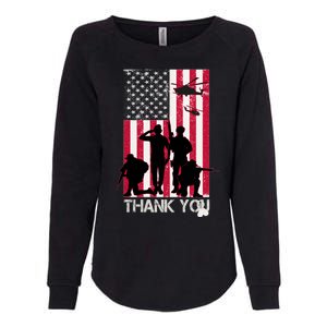 Thank You Memorial Day Soldiers USA Flag Womens California Wash Sweatshirt