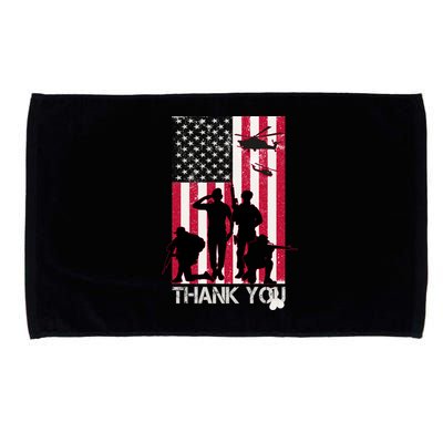 Thank You Memorial Day Soldiers USA Flag Microfiber Hand Towel