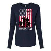 Thank You Memorial Day Soldiers USA Flag Womens Cotton Relaxed Long Sleeve T-Shirt