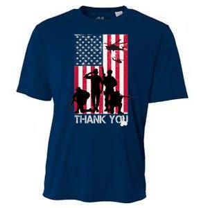 Thank You Memorial Day Soldiers USA Flag Cooling Performance Crew T-Shirt