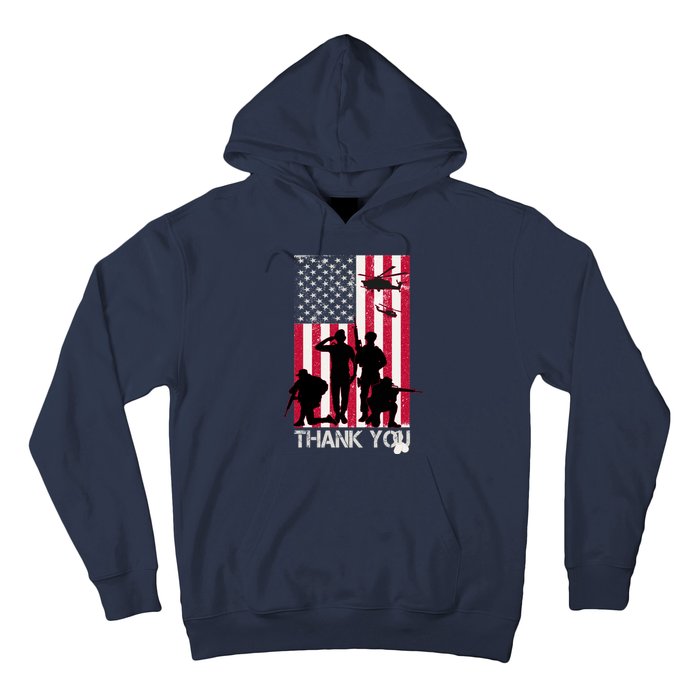 Thank You Memorial Day Soldiers USA Flag Hoodie