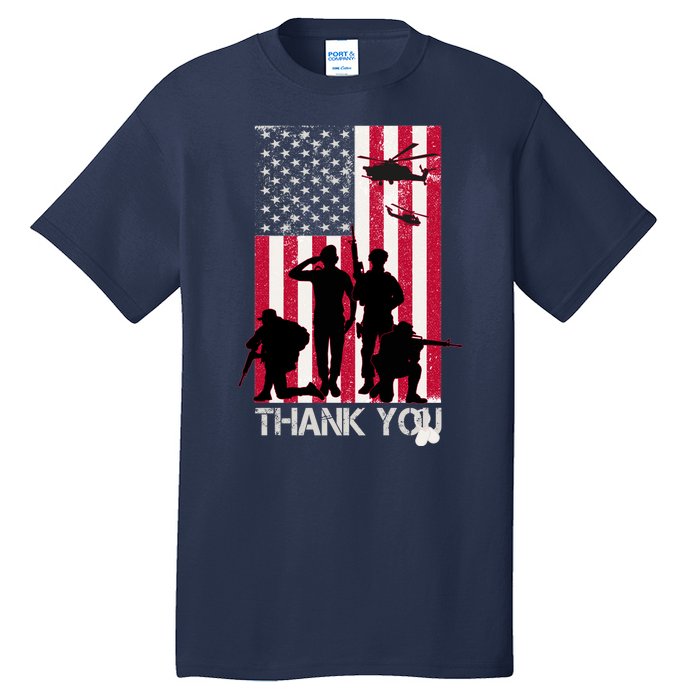 Thank You Memorial Day Soldiers USA Flag Tall T-Shirt