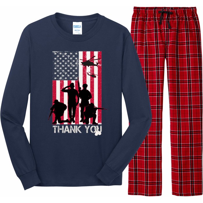 Thank You Memorial Day Soldiers USA Flag Long Sleeve Pajama Set