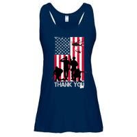 Thank You Memorial Day Soldiers USA Flag Ladies Essential Flowy Tank