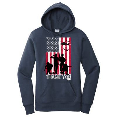 Thank You Memorial Day Soldiers USA Flag Women's Pullover Hoodie