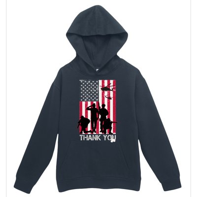 Thank You Memorial Day Soldiers USA Flag Urban Pullover Hoodie