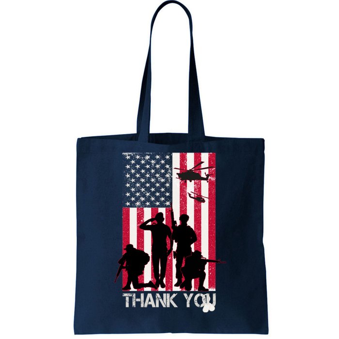 Thank You Memorial Day Soldiers USA Flag Tote Bag