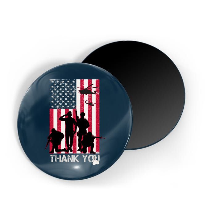 Thank You Memorial Day Soldiers USA Flag Magnet