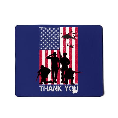 Thank You Memorial Day Soldiers USA Flag Mousepad