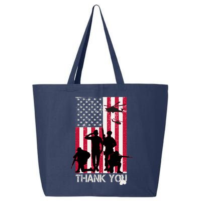 Thank You Memorial Day Soldiers USA Flag 25L Jumbo Tote