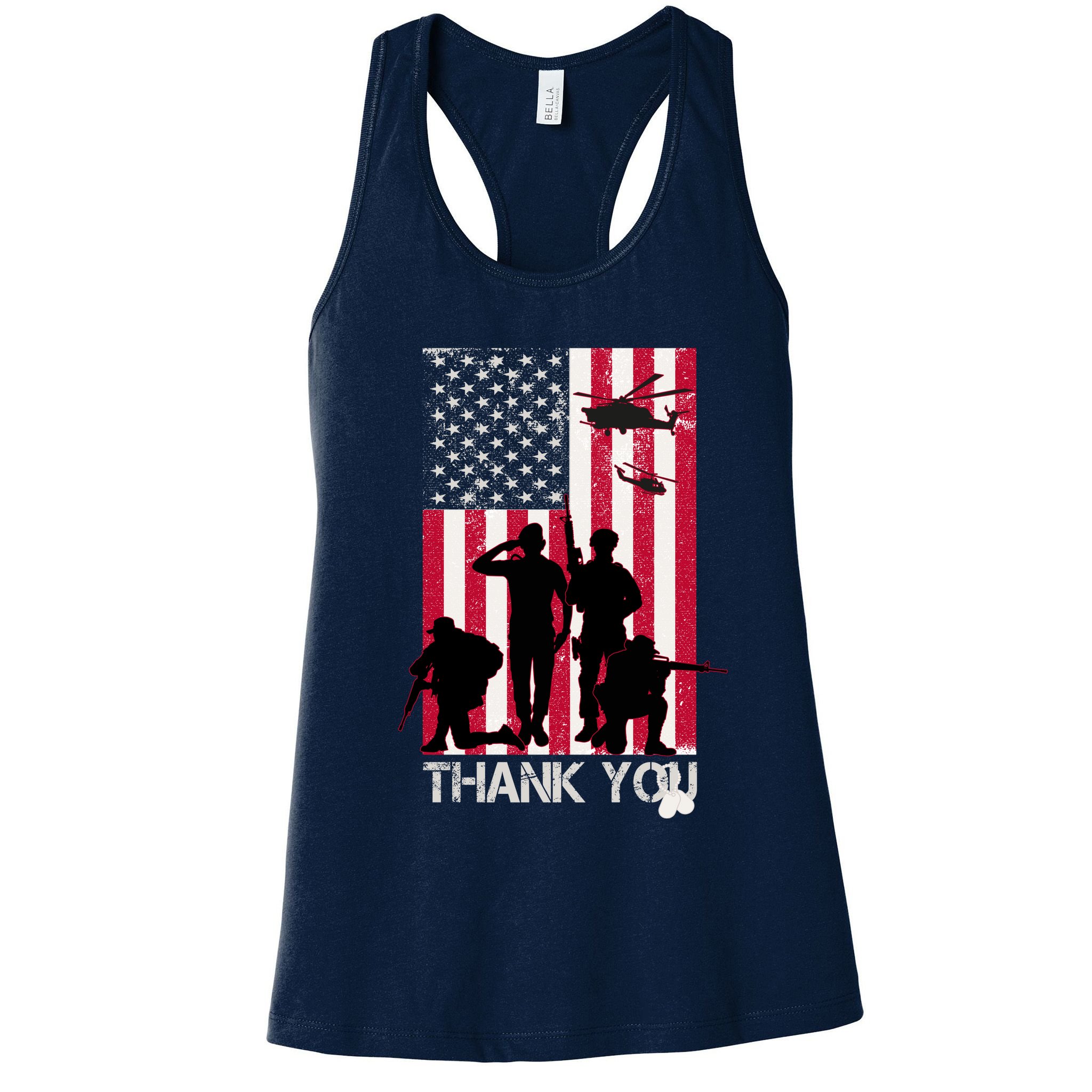 Thank You Memorial Day Soldiers USA Flag Womens Tank Top