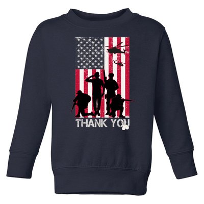 Thank You Memorial Day Soldiers USA Flag Toddler Sweatshirt