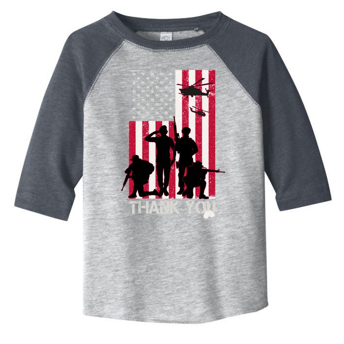 Thank You Memorial Day Soldiers USA Flag Toddler Fine Jersey T-Shirt