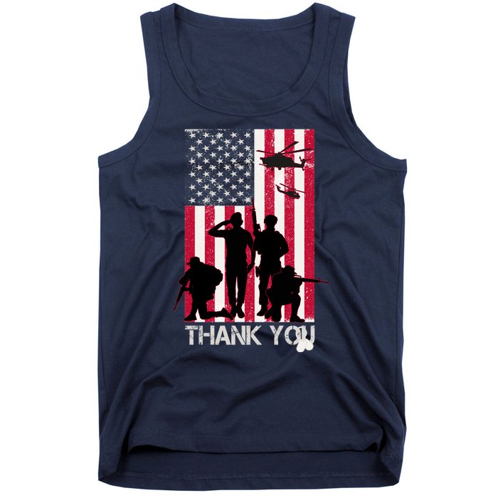 Thank You Memorial Day Soldiers USA Flag Tank Top