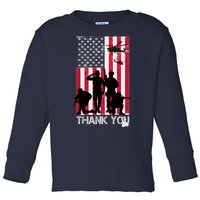 Thank You Memorial Day Soldiers USA Flag Toddler Long Sleeve Shirt