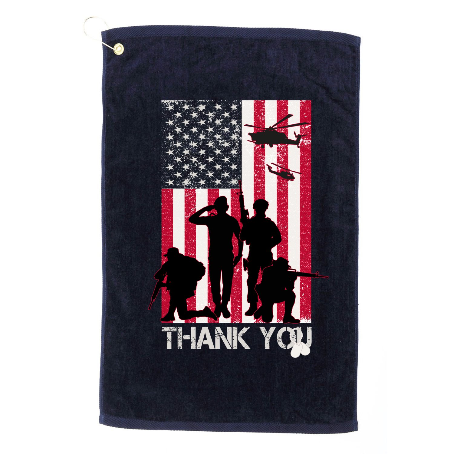 Thank You Memorial Day Soldiers USA Flag Golf Towel