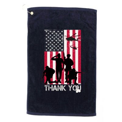 Thank You Memorial Day Soldiers USA Flag Platinum Collection Golf Towel