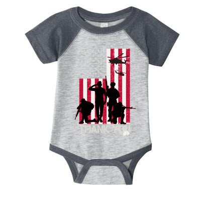 Thank You Memorial Day Soldiers USA Flag Infant Baby Jersey Bodysuit