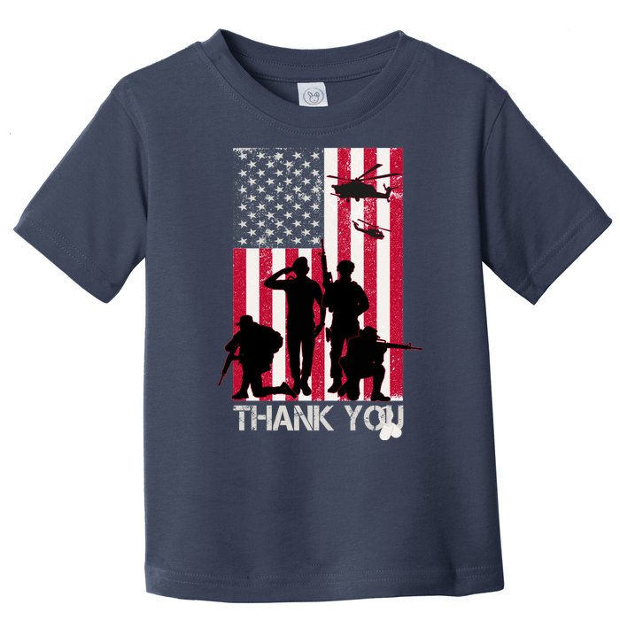 Thank You Memorial Day Soldiers USA Flag Toddler T-Shirt