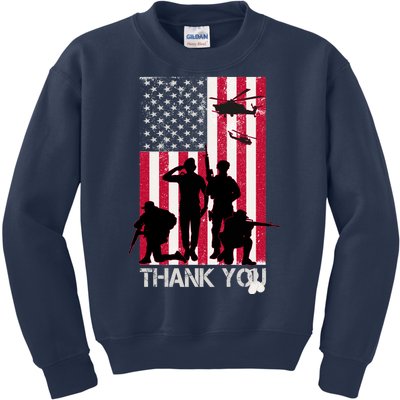 Thank You Memorial Day Soldiers USA Flag Kids Sweatshirt