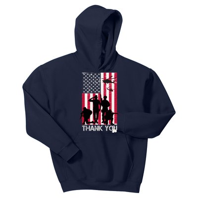 Thank You Memorial Day Soldiers USA Flag Kids Hoodie