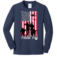 Thank You Memorial Day Soldiers USA Flag Kids Long Sleeve Shirt