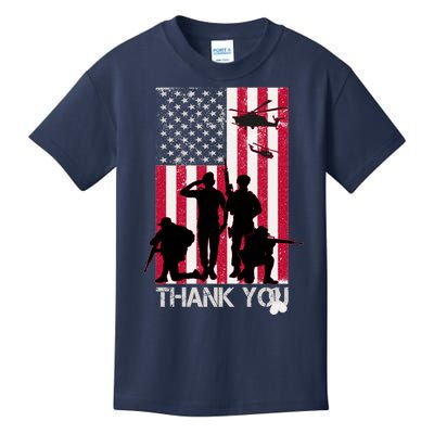 Thank You Memorial Day Soldiers USA Flag Kids T-Shirt