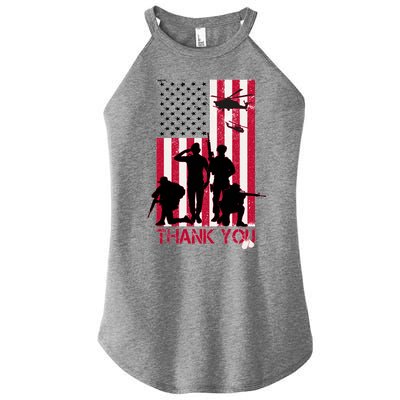 Thank You Memorial Day Soldiers USA Flag Women’s Perfect Tri Rocker Tank