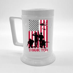 Thank You Memorial Day Soldiers USA Flag Beer Stein