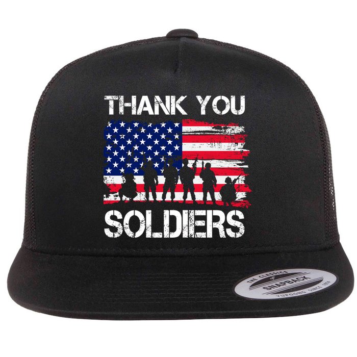 Thank You Soldiers Flat Bill Trucker Hat