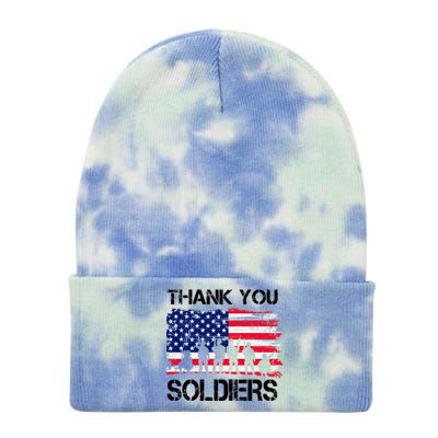 Thank You Soldiers Tie Dye 12in Knit Beanie