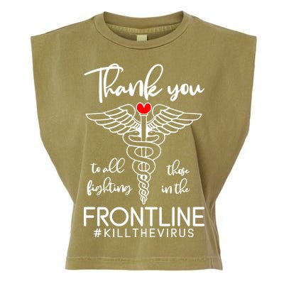 Thank You To All Those Fighting In The Frontline Garment-Dyed Women's Muscle Tee