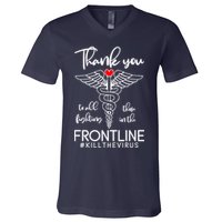 Thank You To All Those Fighting In The Frontline V-Neck T-Shirt